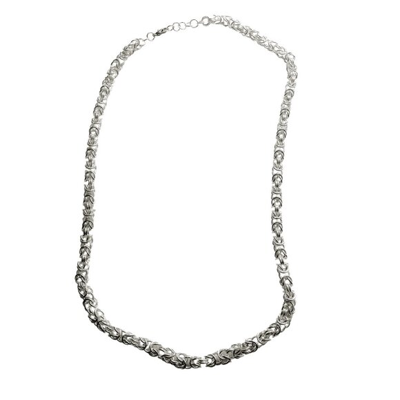 Silvertone Byzantine Necklace 3052 - Picture 1 of 6
